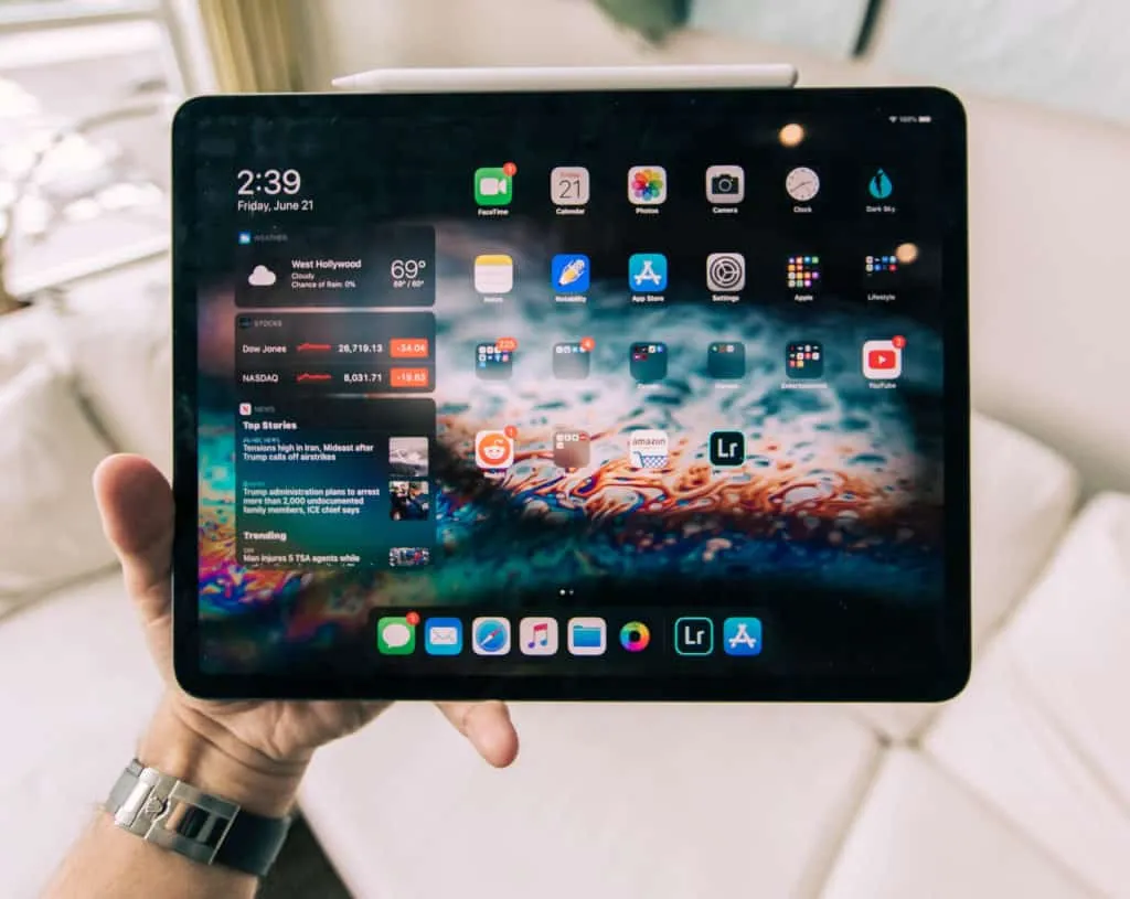 iPad Pro (11 inch) running iPadOS 13